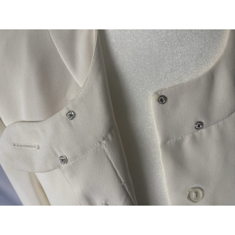 VTG Scaasi Dress Ivory Cream Coat Dress NWT Size 4 Gold Buttons Old Money 90s - Picture 11 of 16